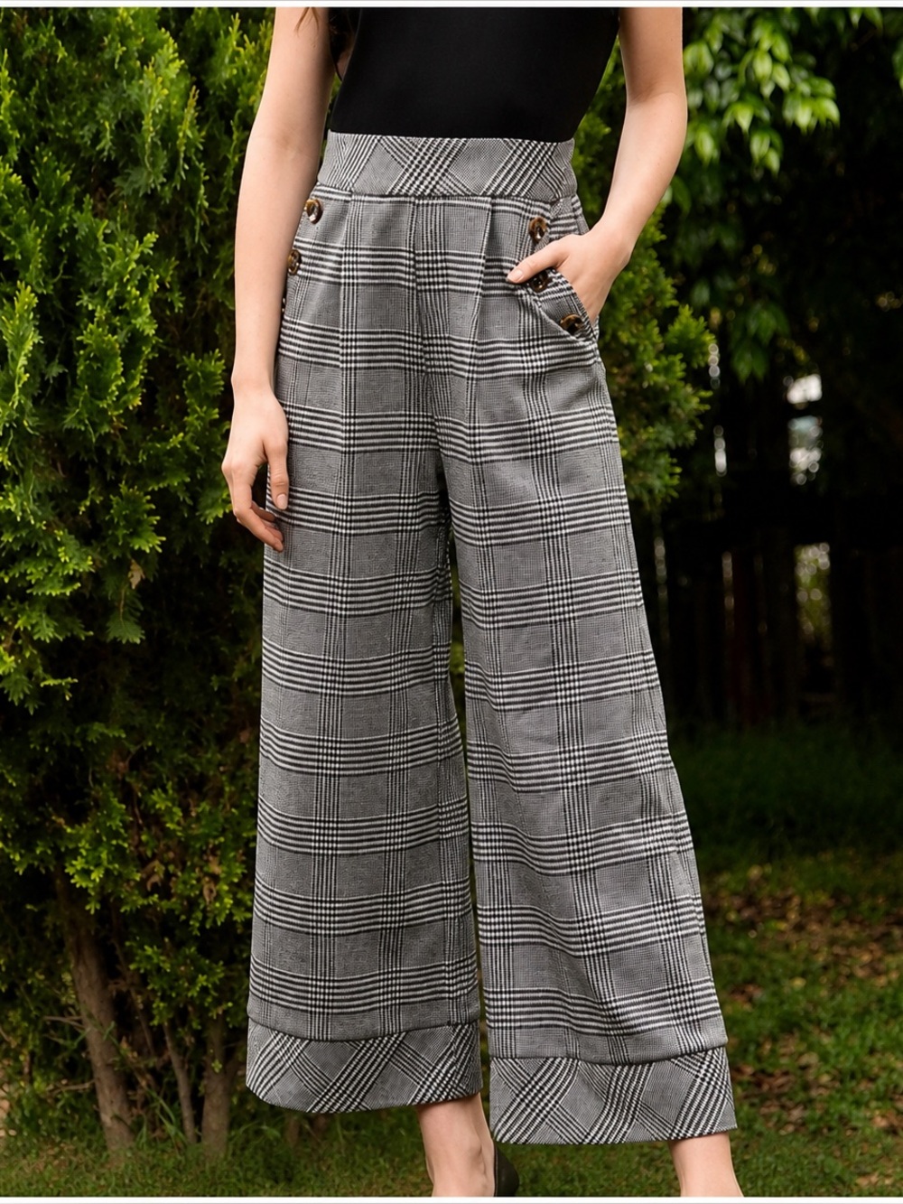THML Jump To It Glen Plaid Jumpsuit NWT